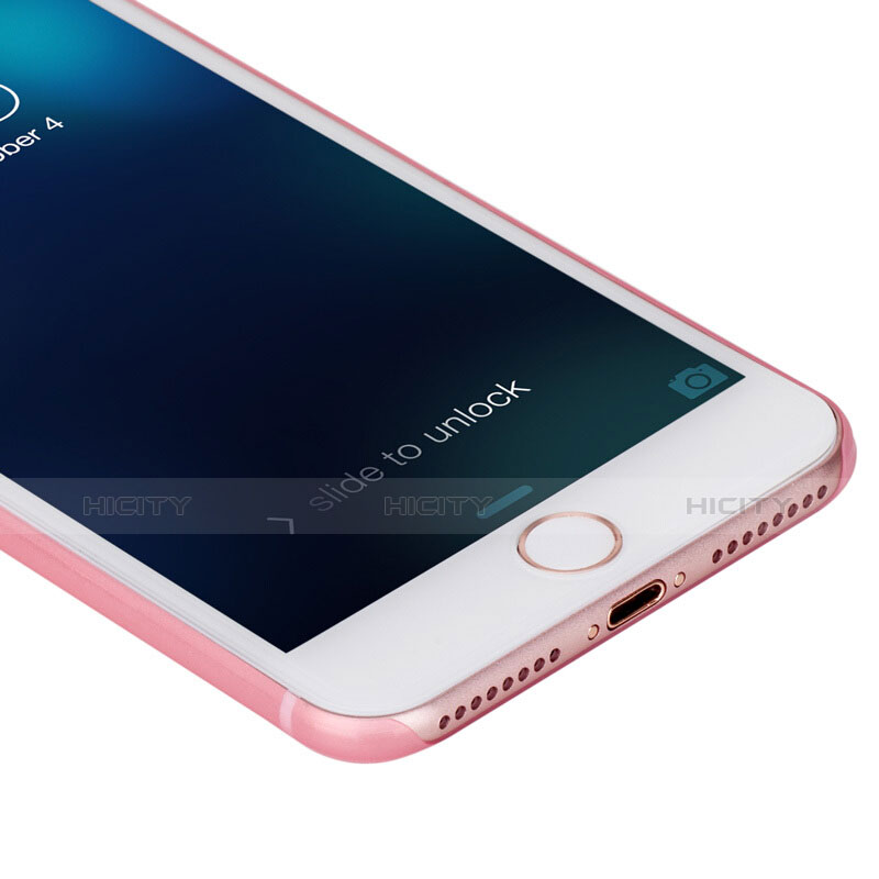 Apple iPhone 8 Plus用極薄ソフトケース シリコンケース 耐衝撃 全面保護 クリア透明 T11 アップル ピンク