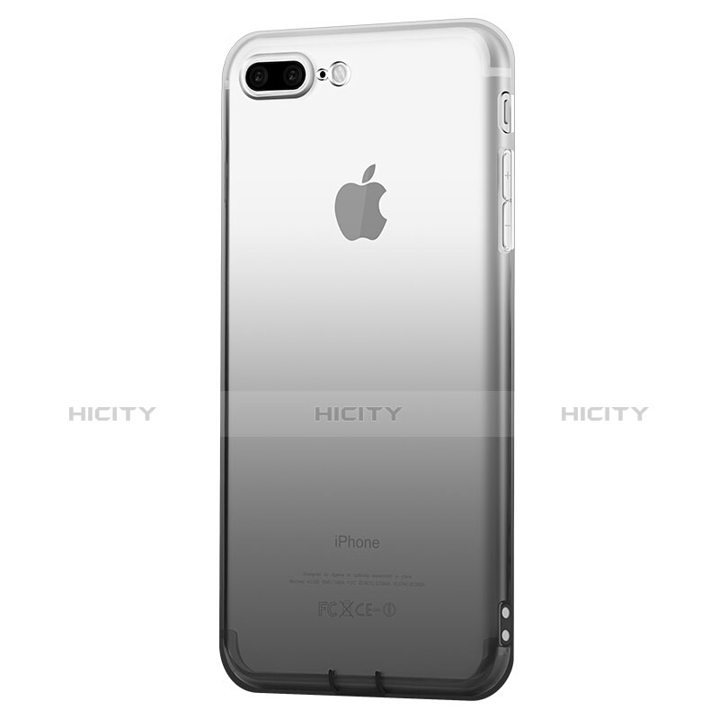 Apple iPhone 8 Plus用極薄ソフトケース グラデーション 勾配色 クリア透明 G01 アップル グレー