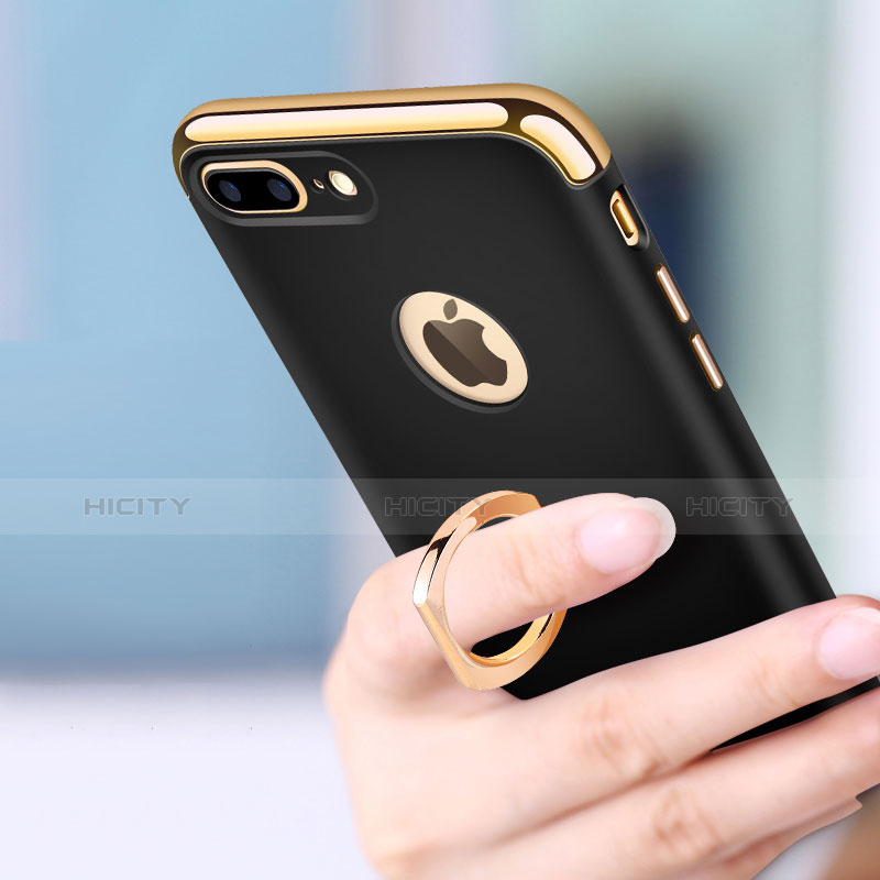 Apple iPhone 8 Plus用ケース 高級感 手触り良い メタル兼プラスチック バンパー アンド指輪 A07 アップル 