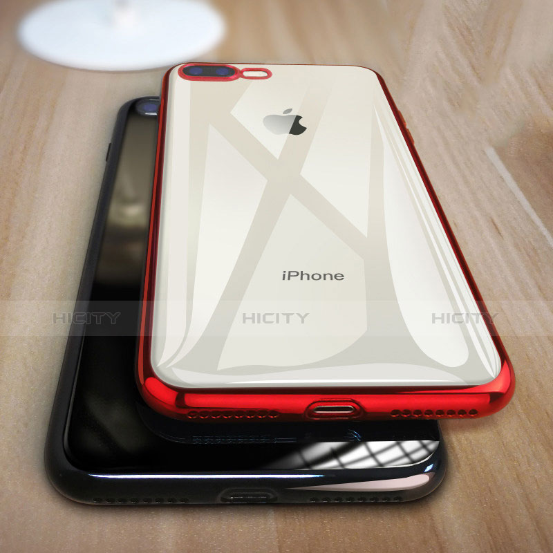 Apple iPhone 8 Plus用極薄ソフトケース シリコンケース 耐衝撃 全面保護 クリア透明 Q04 アップル 