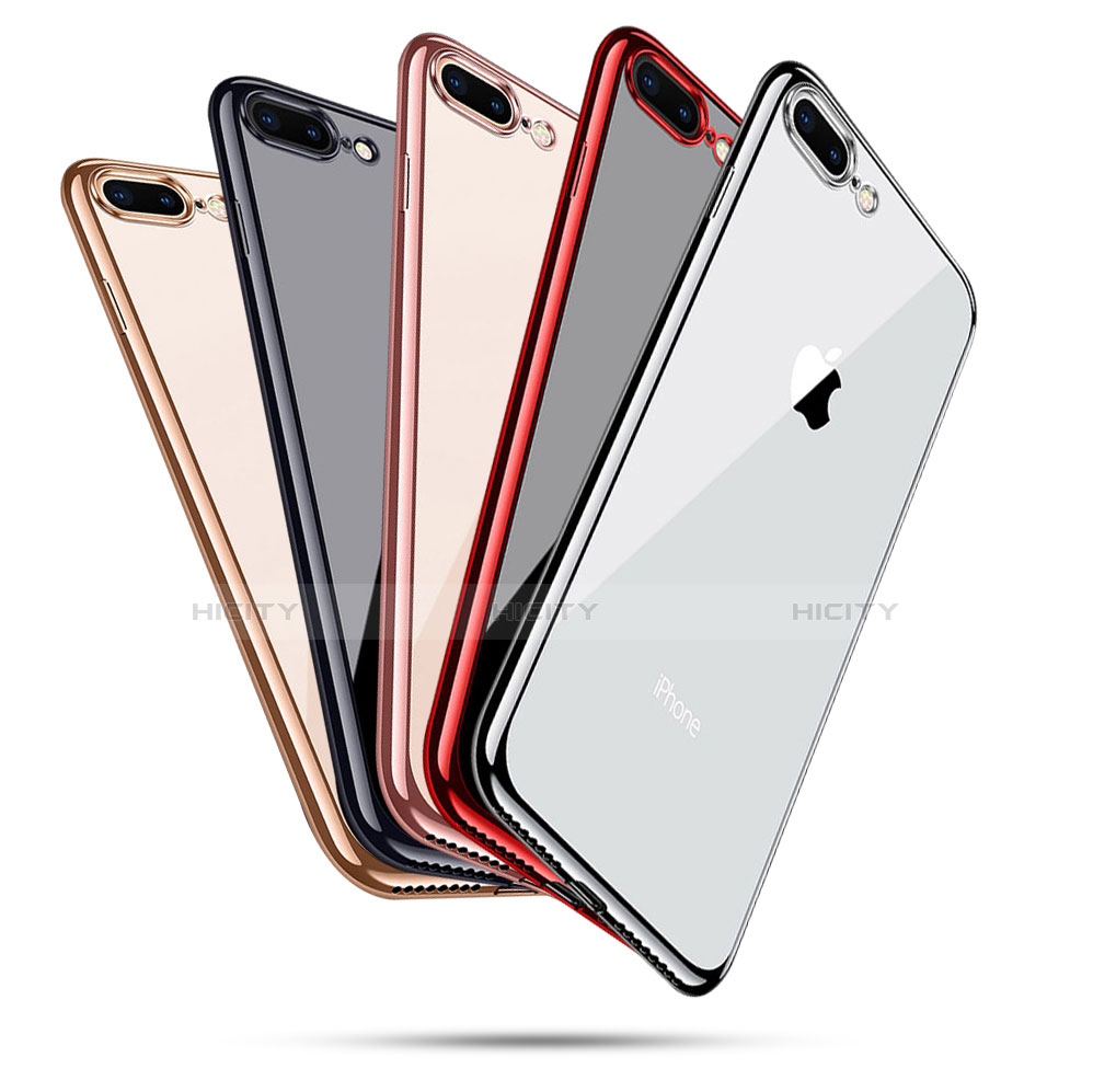 Apple iPhone 8 Plus用極薄ソフトケース シリコンケース 耐衝撃 全面保護 クリア透明 Q06 アップル 