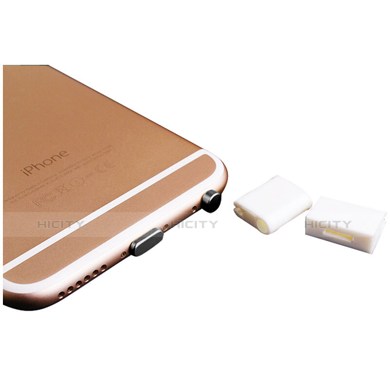 Apple iPhone 8 Plus用アンチ ダスト プラグ キャップ ストッパー Lightning USB J02 アップル ブラック
