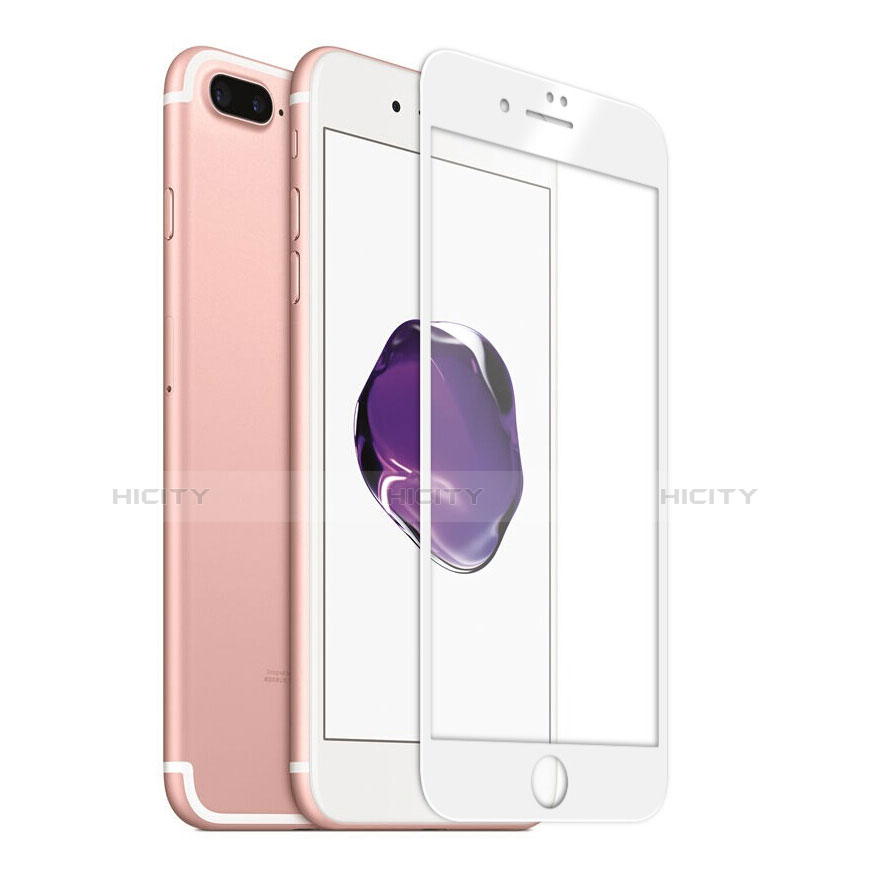 Apple iPhone 8 Plus用強化ガラス フル液晶保護フィルム アップル ホワイト