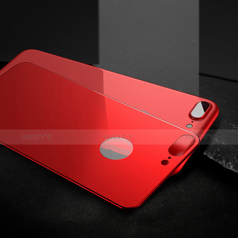 Apple iPhone 8 Plus用強化ガラス 背面保護フィルム アップル レッド