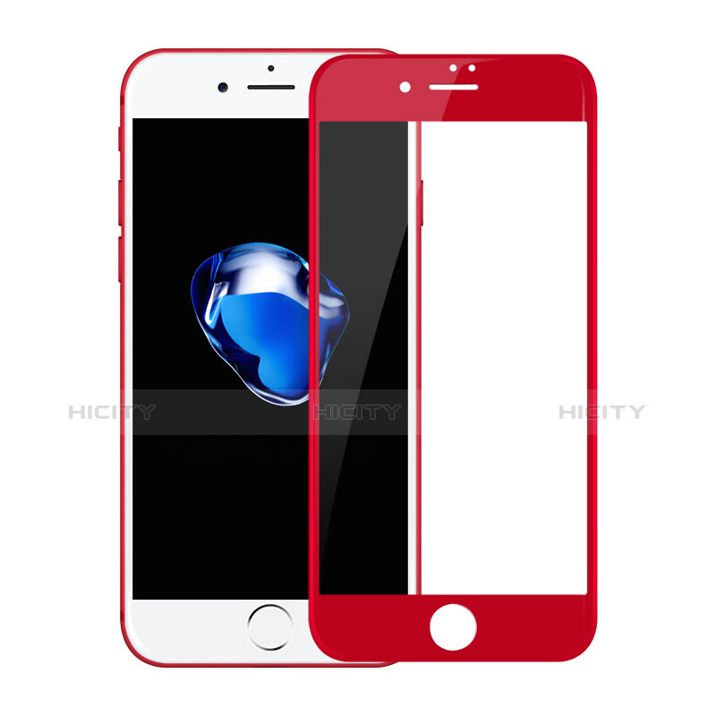 Apple iPhone 8 Plus用強化ガラス フル液晶保護フィルム F19 アップル レッド