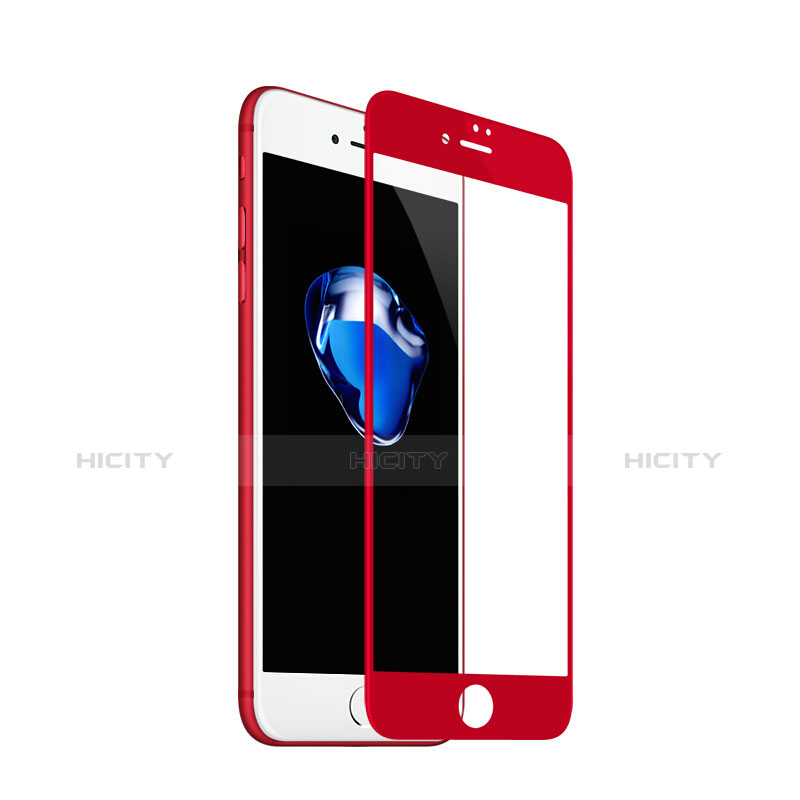 Apple iPhone 8 Plus用強化ガラス フル液晶保護フィルム F19 アップル レッド