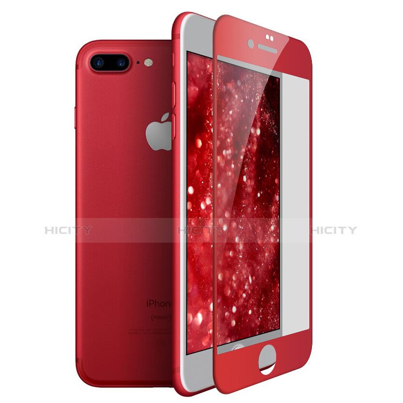 Apple iPhone 8 Plus用強化ガラス フル液晶保護フィルム F24 アップル レッド