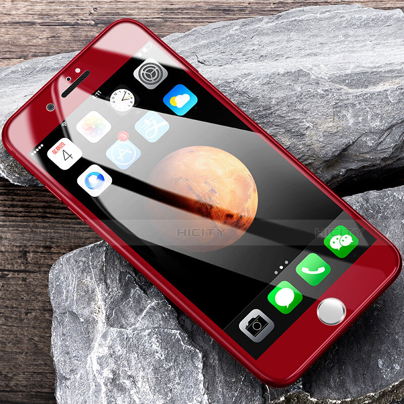 Apple iPhone 8 Plus用強化ガラス フル液晶保護フィルム F24 アップル レッド