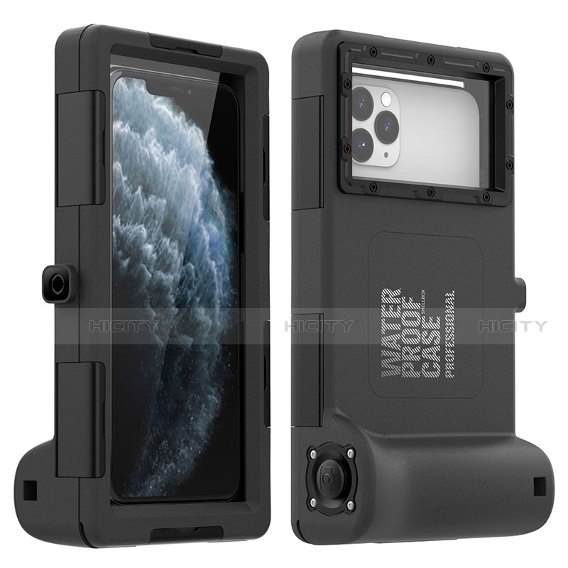 Apple iPhone SE (2020)用完全防水ケース ハイブリットバンパーカバー 高級感 手触り良い 水面下 アップル ブラック