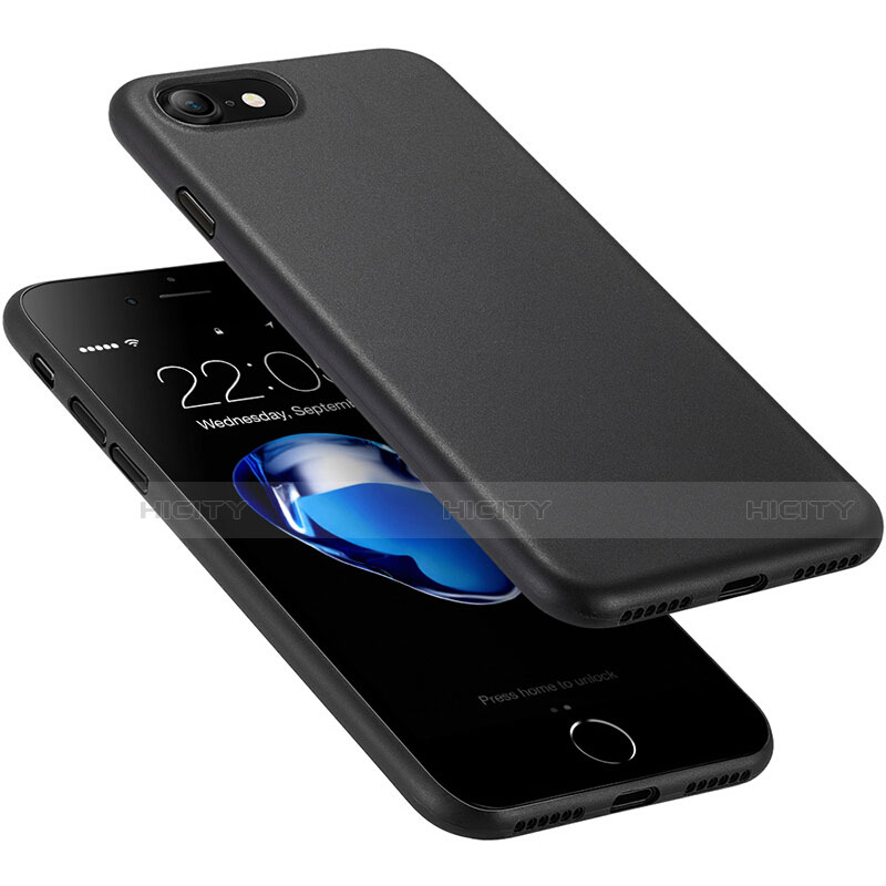 Apple iPhone SE (2020)用極薄ケース プラスチック 質感もマット アップル ブラック