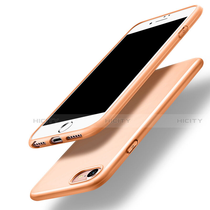 Apple iPhone SE (2020)用シリコンケース ソフトタッチラバー アップル オレンジ