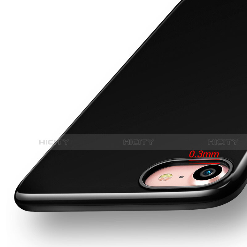 Apple iPhone SE (2020)用シリコンケース ソフトタッチラバー アップル ブラック
