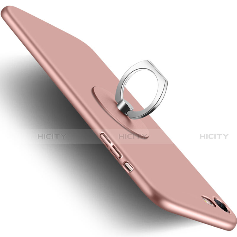 Apple iPhone SE (2020)用ハードケース プラスチック 質感もマット アンド指輪 アップル ピンク