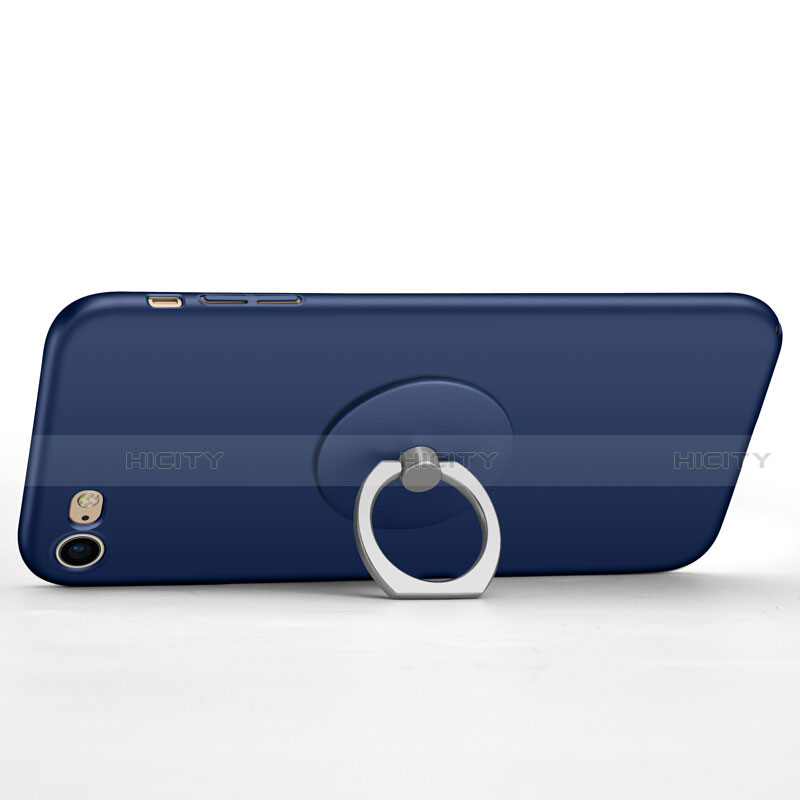 Apple iPhone SE (2020)用ハードケース プラスチック 質感もマット アンド指輪 アップル ネイビー