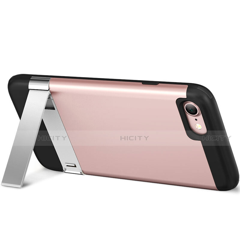 Apple iPhone SE (2020)用シリコンケース ソフトタッチラバー ともにホルダー アップル ピンク