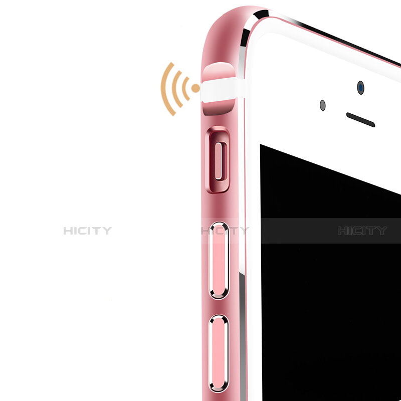 Apple iPhone SE (2020)用ケース 高級感 手触り良い アルミメタル 製の金属製 バンパー アップル ローズゴールド