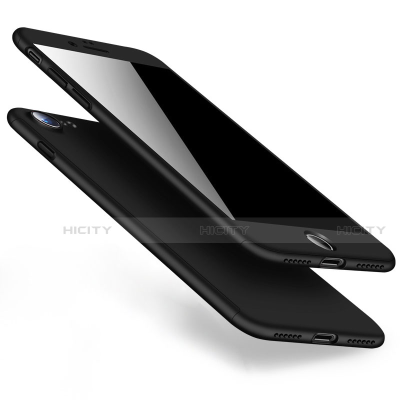 Apple iPhone SE (2020)用ハードケース プラスチック 質感もマット 前面と背面 360度 フルカバー アップル ブラック