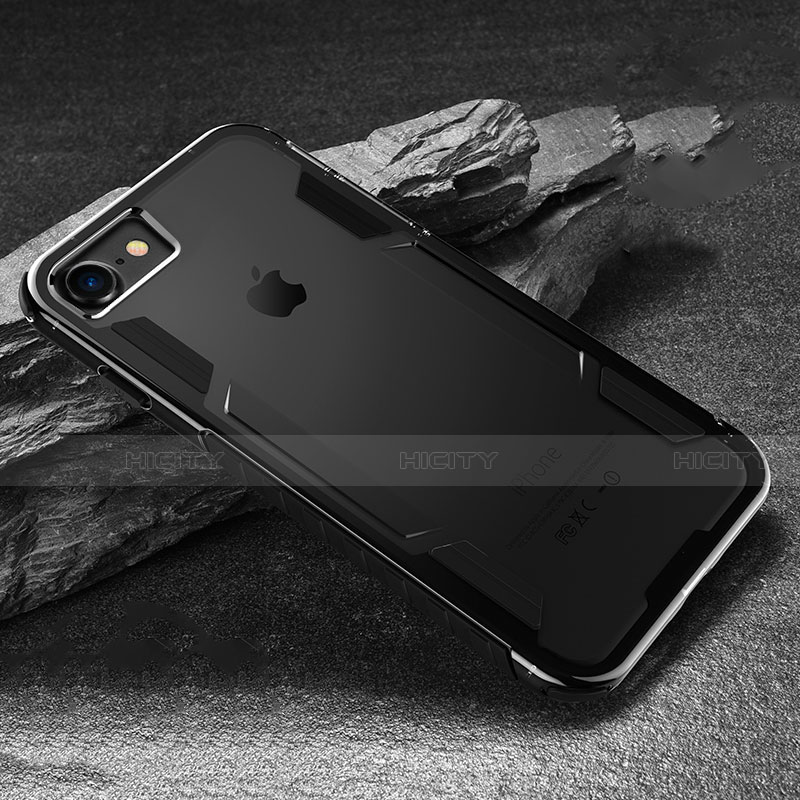 Apple iPhone SE (2020)用バンパーケース クリア透明 アップル ブラック