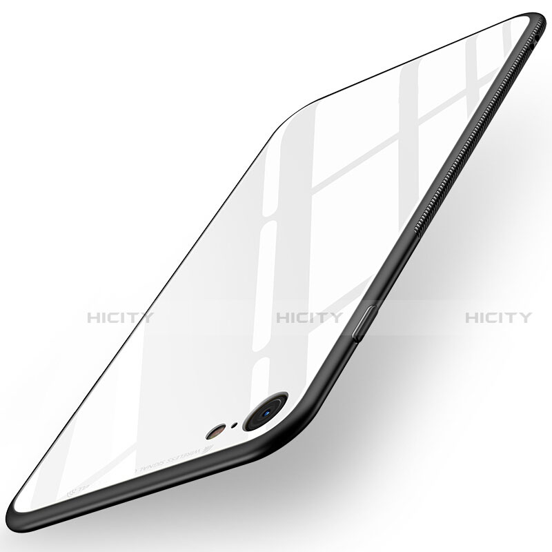 Apple iPhone SE (2020)用シリコンケース ソフトタッチラバー 鏡面 アップル ホワイト