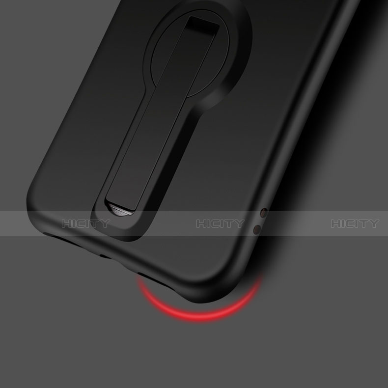 Apple iPhone SE (2020)用シリコンケース ソフトタッチラバー ともにホルダー S02 アップル ブラック