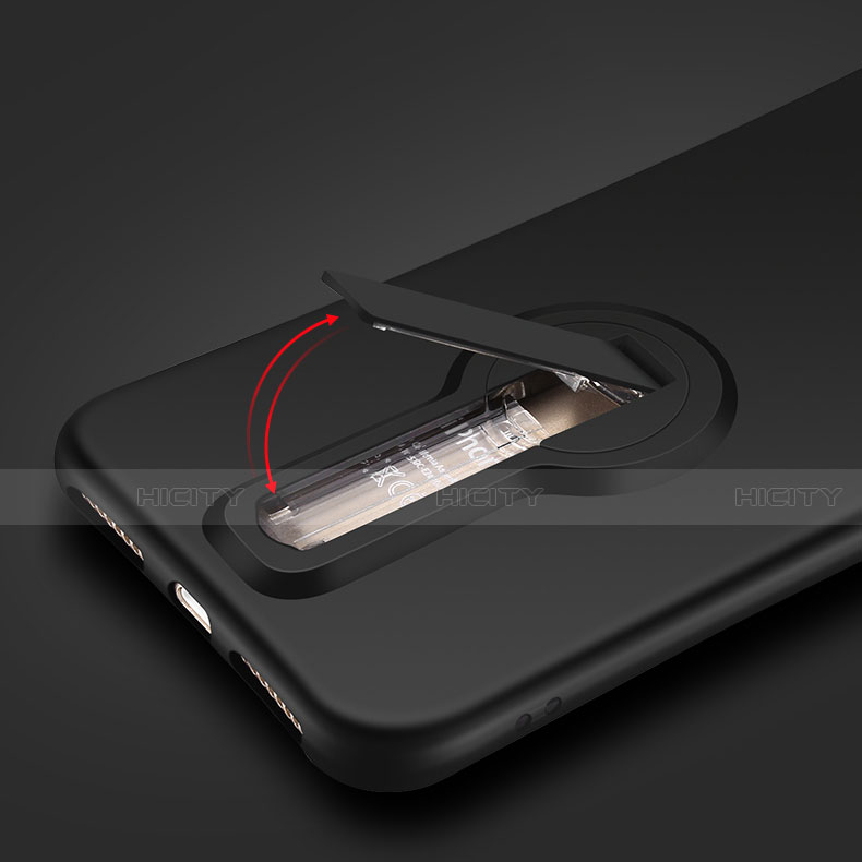 Apple iPhone SE (2020)用シリコンケース ソフトタッチラバー ともにホルダー S02 アップル ブラック