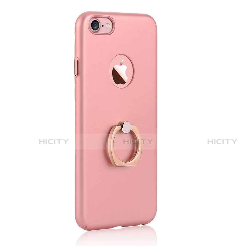 Apple iPhone SE (2020)用ハードケース プラスチック 質感もマット アンド指輪 A01 アップル ピンク