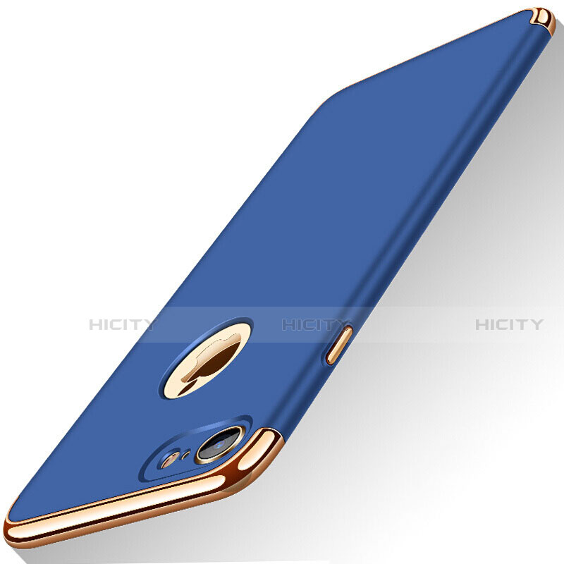 Apple iPhone SE (2020)用ケース 高級感 手触り良い メタル兼プラスチック バンパー M01 アップル ネイビー