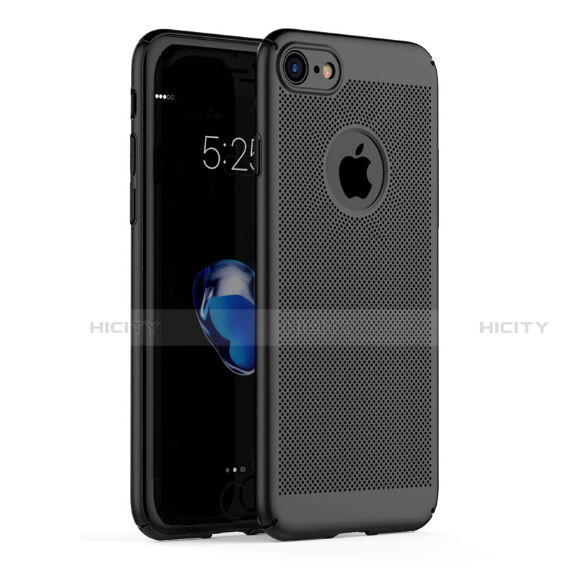 Apple iPhone SE (2020)用ハードケース プラスチック メッシュ デザイン M01 アップル ブラック
