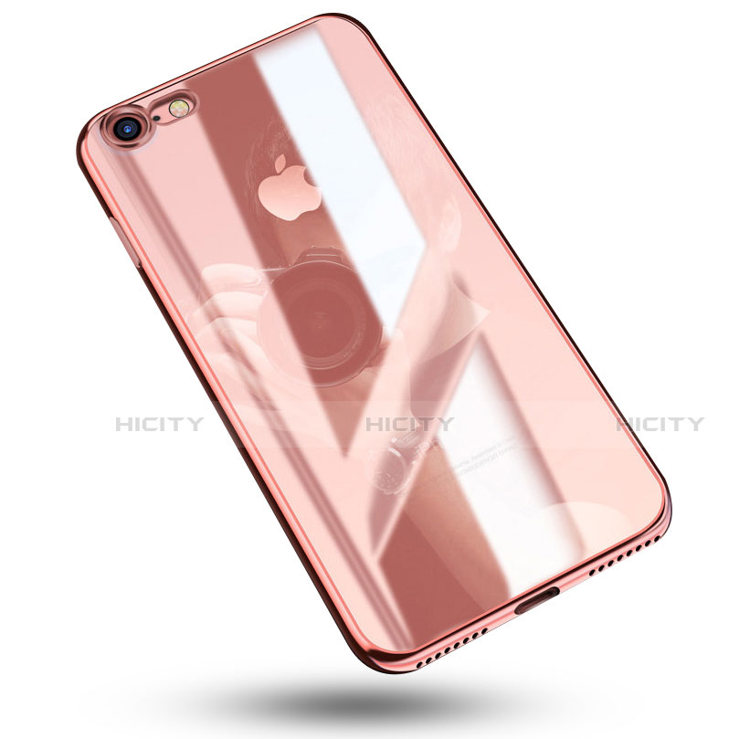 Apple iPhone SE (2020)用極薄ソフトケース シリコンケース 耐衝撃 全面保護 クリア透明 C02 アップル ローズゴールド