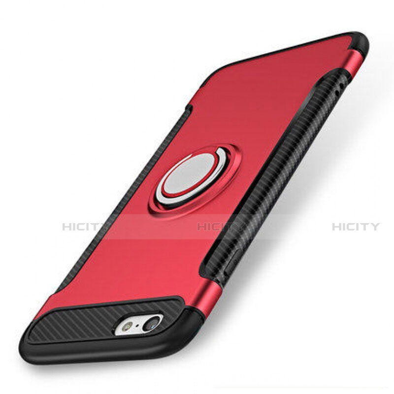 Apple iPhone SE (2020)用ハイブリットバンパーケース プラスチック アンド指輪 兼シリコーン カバー S01 アップル レッド