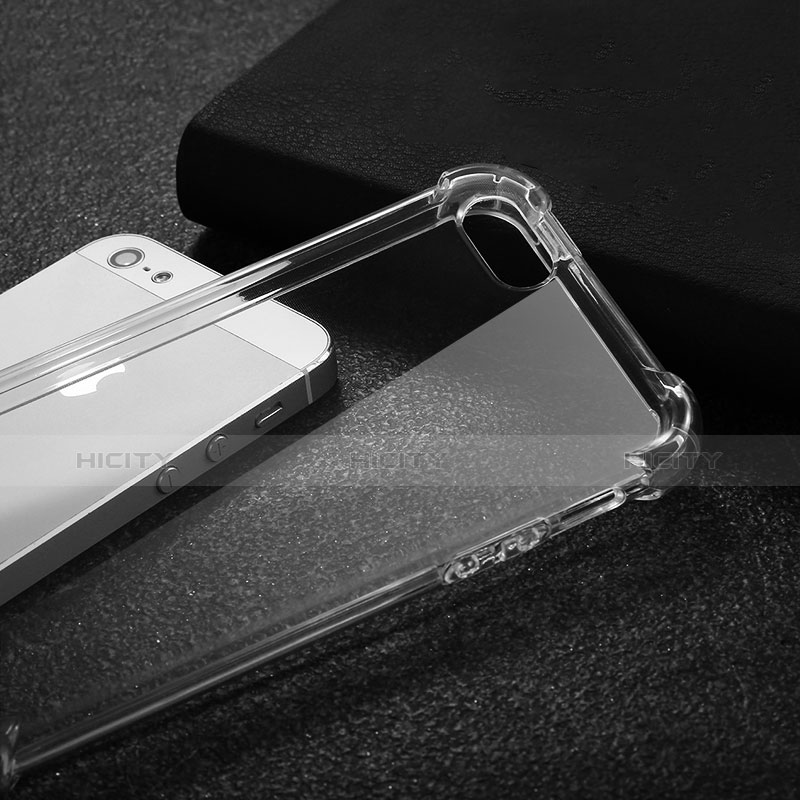 Apple iPhone SE用極薄ソフトケース シリコンケース 耐衝撃 全面保護 クリア透明 H02 アップル クリア