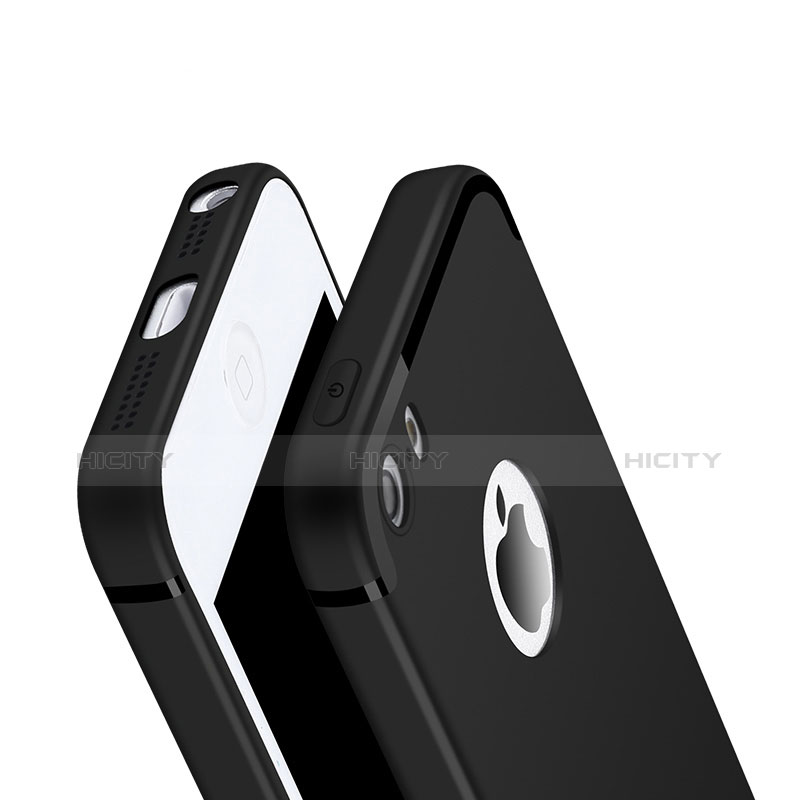 Apple iPhone SE用極薄ソフトケース シリコンケース 耐衝撃 全面保護 U01 アップル ブラック