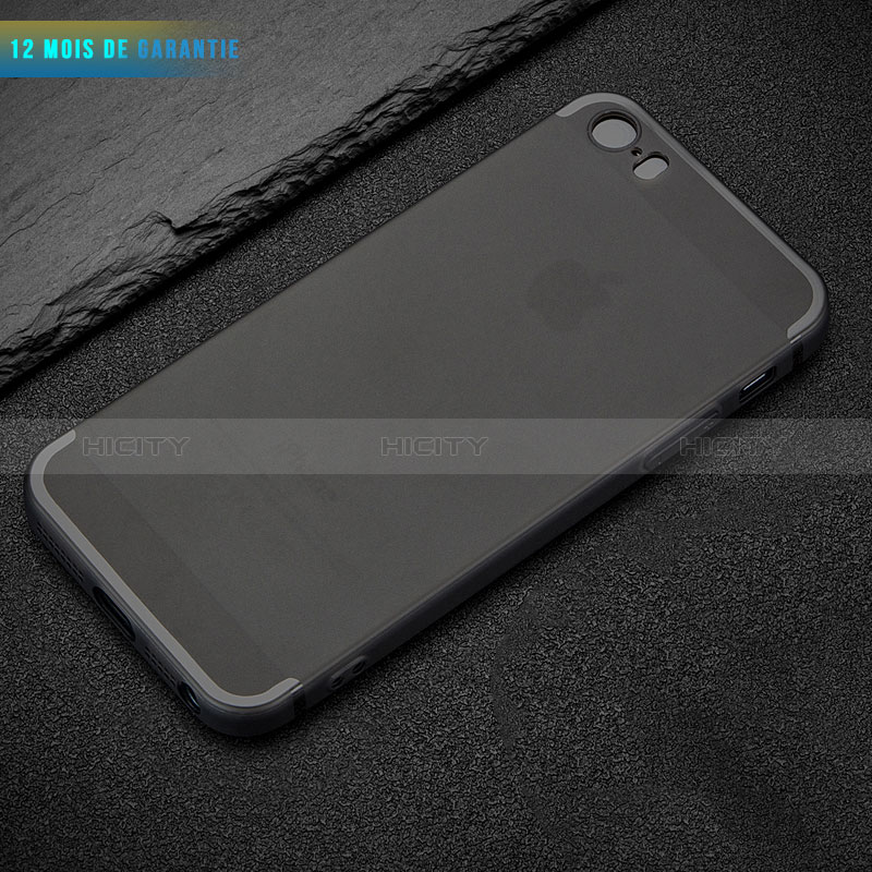 Apple iPhone SE用極薄ソフトケース シリコンケース 耐衝撃 全面保護 U02 アップル ブラック