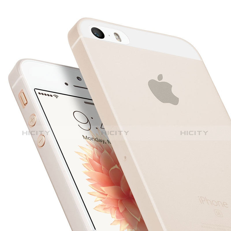 Apple iPhone SE用極薄ケース クリア透明 プラスチック アップル ホワイト