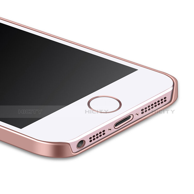 Apple iPhone SE用ハードケース プラスチック 質感もマット アンド指輪 アップル ピンク