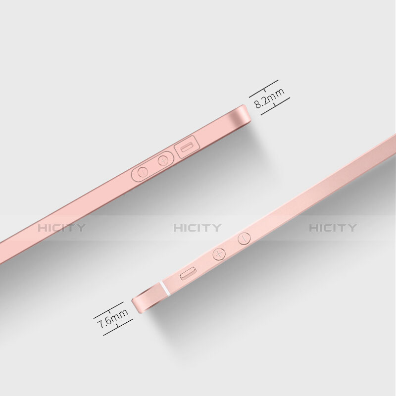 Apple iPhone SE用ハードケース プラスチック 質感もマット アンド指輪 アップル ピンク