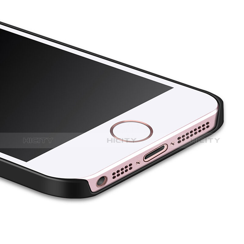 Apple iPhone SE用ハードケース プラスチック 質感もマット アンド指輪 アップル ブラック