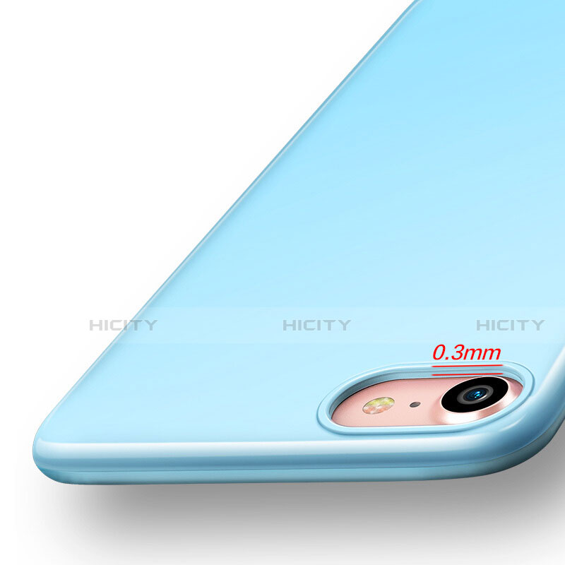 Apple iPhone SE3 (2022)用シリコンケース ソフトタッチラバー アップル ブルー