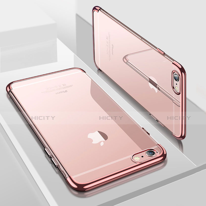 Apple iPhone SE3 (2022)用極薄ソフトケース シリコンケース 耐衝撃 全面保護 クリア透明 H04 アップル ローズゴールド