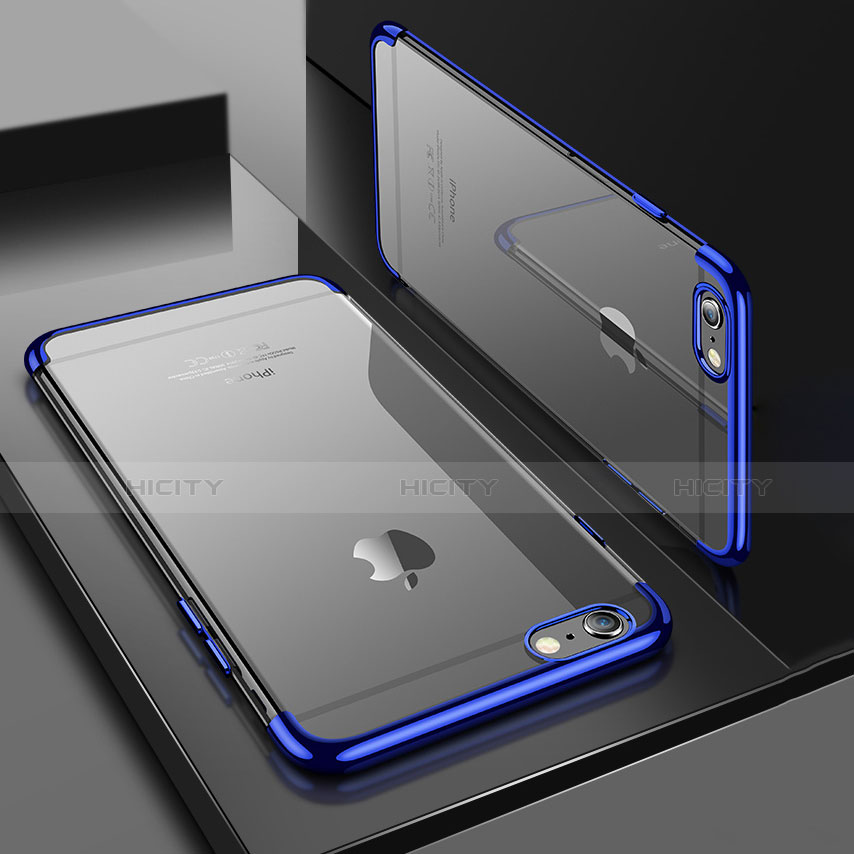 Apple iPhone SE3 (2022)用極薄ソフトケース シリコンケース 耐衝撃 全面保護 クリア透明 H04 アップル ネイビー