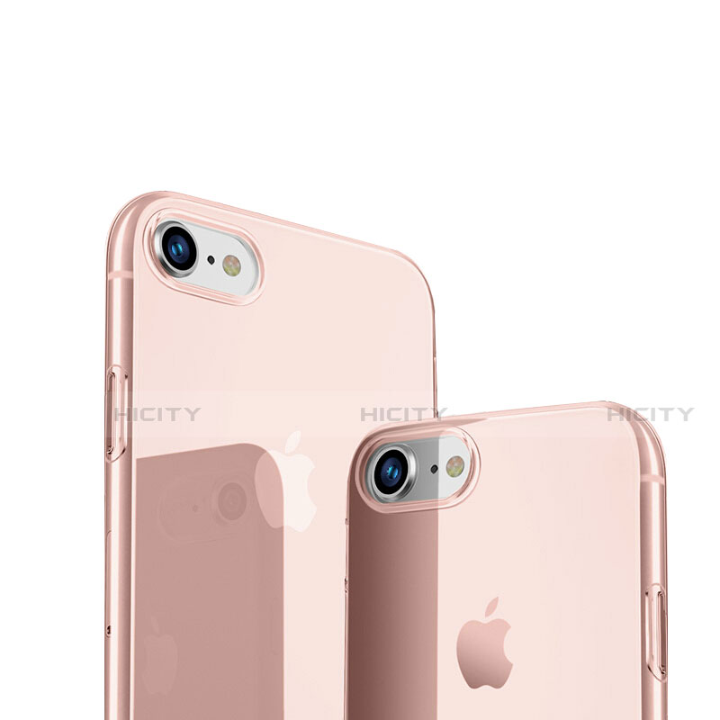 Apple iPhone SE3 (2022)用極薄ソフトケース シリコンケース 耐衝撃 全面保護 クリア透明 H09 アップル ピンク