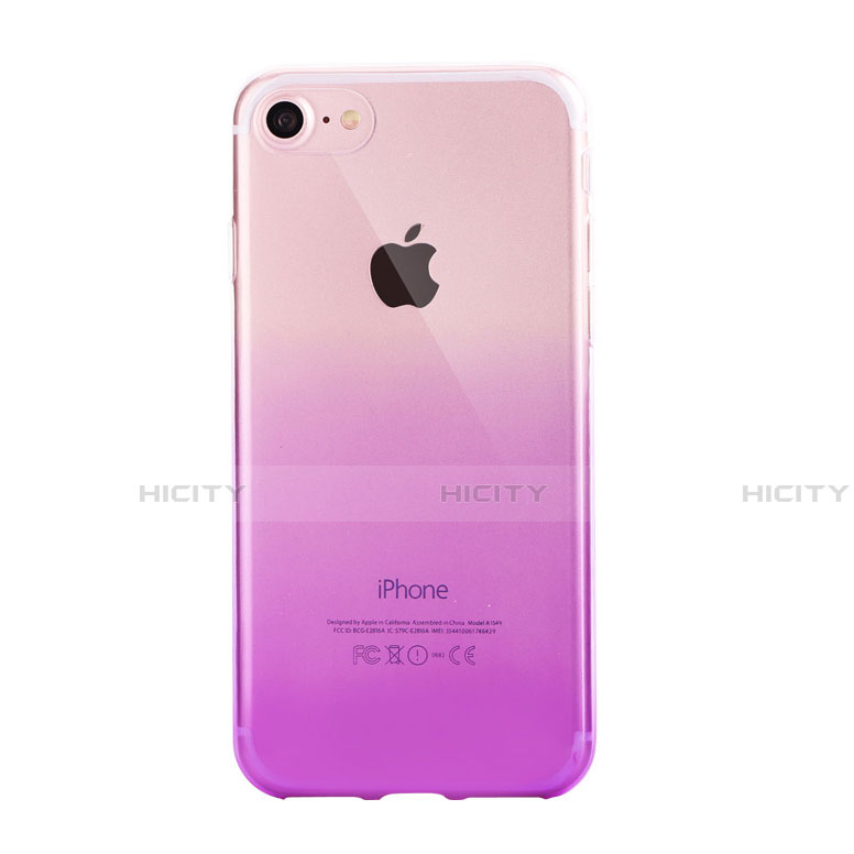 Apple iPhone SE3 (2022)用極薄ソフトケース グラデーション 勾配色 クリア透明 G01 アップル パープル