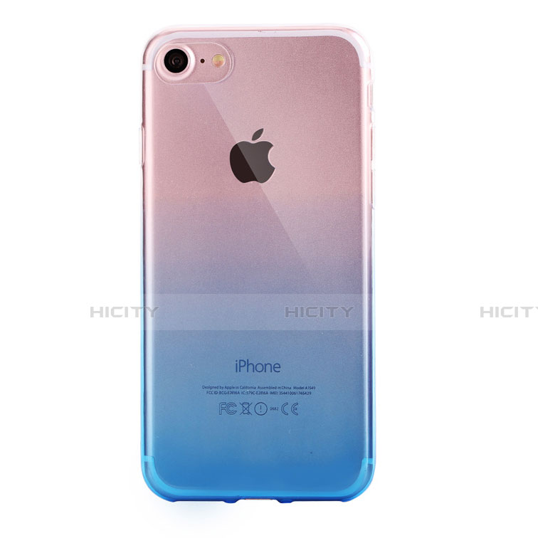 Apple iPhone SE3 (2022)用極薄ソフトケース グラデーション 勾配色 クリア透明 G01 アップル ネイビー