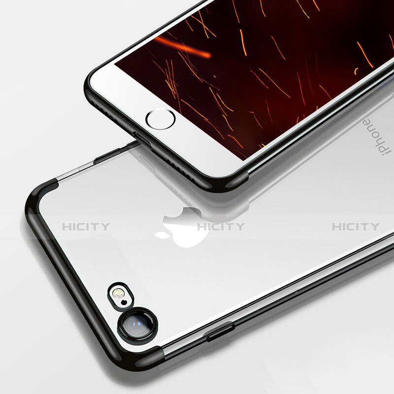 Apple iPhone SE3 (2022)用極薄ソフトケース シリコンケース 耐衝撃 全面保護 クリア透明 T19 アップル ブラック