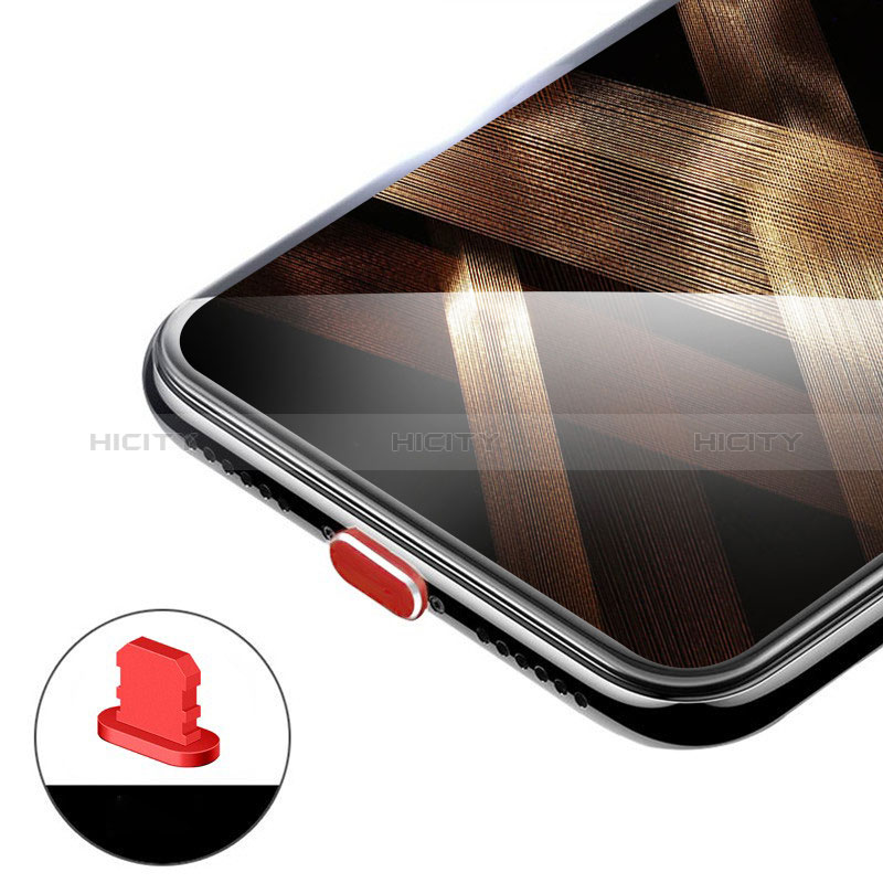 Apple iPhone SE3 (2022)用アンチ ダスト プラグ キャップ ストッパー Lightning USB H02 アップル レッド