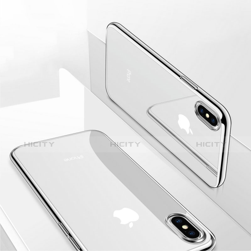 Apple iPhone X用極薄ソフトケース シリコンケース 耐衝撃 全面保護 クリア透明 T27 アップル クリア