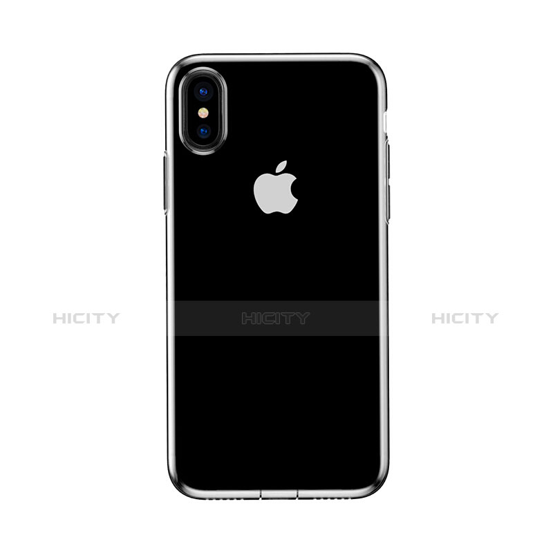 Apple iPhone X用360度 フルカバーハイブリットバンパーケース クリア透明 プラスチック 鏡面 アップル クリア