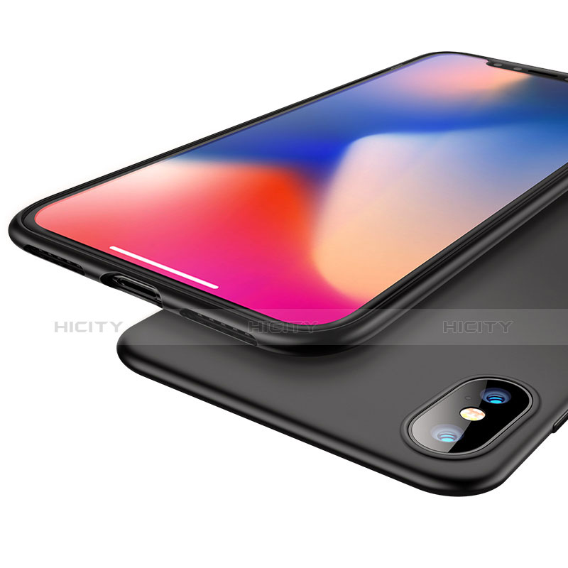 Apple iPhone X用ハードケース プラスチック 質感もマット M01 アップル ブラック