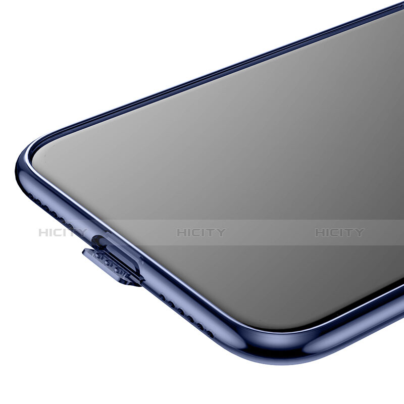 Apple iPhone X用極薄ソフトケース シリコンケース 耐衝撃 全面保護 クリア透明 カバー アップル ネイビー