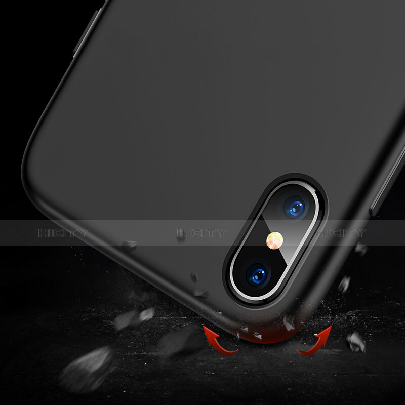 Apple iPhone X用360度 フルカバー極薄ソフトケース シリコンケース 耐衝撃 全面保護 M02 アップル ブラック